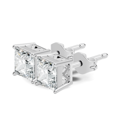 Princess Cut Prong Set Solitaire Lab grown Diamond Earring - HIGHCARAT DIAMONDS