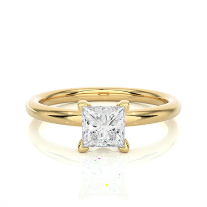 Princess Cut Prong Set Solitaire Ring for Women