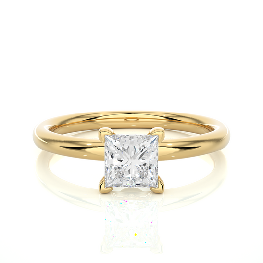 Princess Cut Prong Set Solitaire Ring for Women