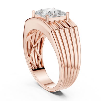 1.49 Ct Round Shape Lab grown Diamond 18k Solid Gold New  Stunning Fabulous Men Diamond Ring - HIGHCARAT DIAMONDS