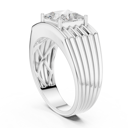 1.49 Ct Round Shape Lab grown Diamond 18k Solid Gold New  Stunning Fabulous Men Diamond Ring - HIGHCARAT DIAMONDS