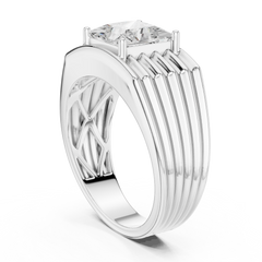 1.49 Ct Round Shape Lab grown Diamond 18k Solid Gold New  Stunning Fabulous Men Diamond Ring - HIGHCARAT DIAMONDS