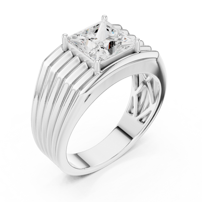 1.49 Ct Round Shape Lab grown Diamond 18k Solid Gold New  Stunning Fabulous Men Diamond Ring - HIGHCARAT DIAMONDS