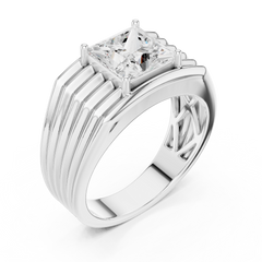 1.49 Ct Round Shape Lab grown Diamond 18k Solid Gold New  Stunning Fabulous Men Diamond Ring - HIGHCARAT DIAMONDS