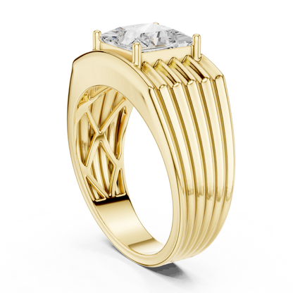 1.49 Ct Round Shape Lab grown Diamond 18k Solid Gold New  Stunning Fabulous Men Diamond Ring - HIGHCARAT DIAMONDS