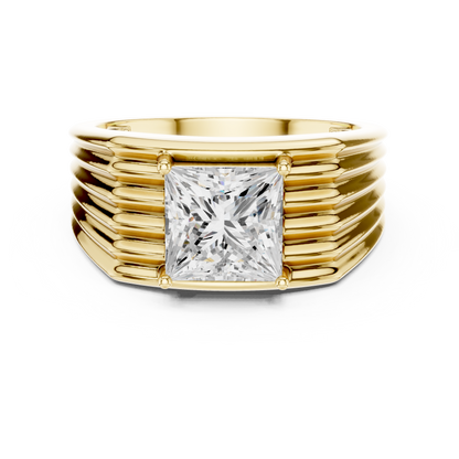 1.49 Ct Round Shape Lab grown Diamond 18k Solid Gold New  Stunning Fabulous Men Diamond Ring - HIGHCARAT DIAMONDS