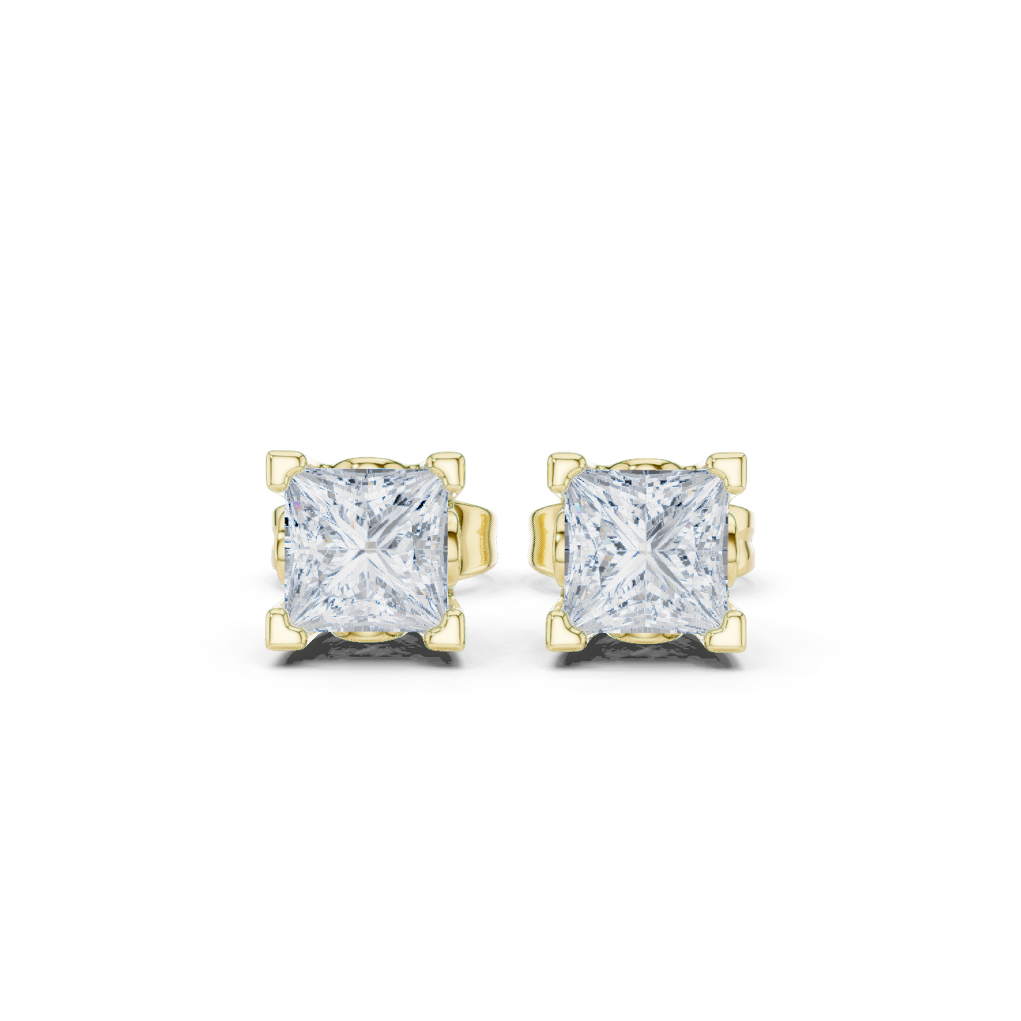 Princess Cut 1.00 Ct Lab Grown Diamond Studs Earring For 10k Solid Rose Gold Use For Daily Wear - HIGHCARAT DIAMONDS
