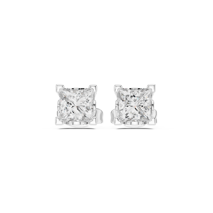 Princess Cut 1.00 Ct Lab Grown Diamond Studs Earring For 10k Solid Rose Gold Use For Daily Wear - HIGHCARAT DIAMONDS