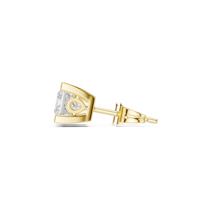 Princess Cut 1.00 Ct Lab Grown Diamond Studs Earring For 10k Solid Rose Gold Use For Daily Wear - HIGHCARAT DIAMONDS