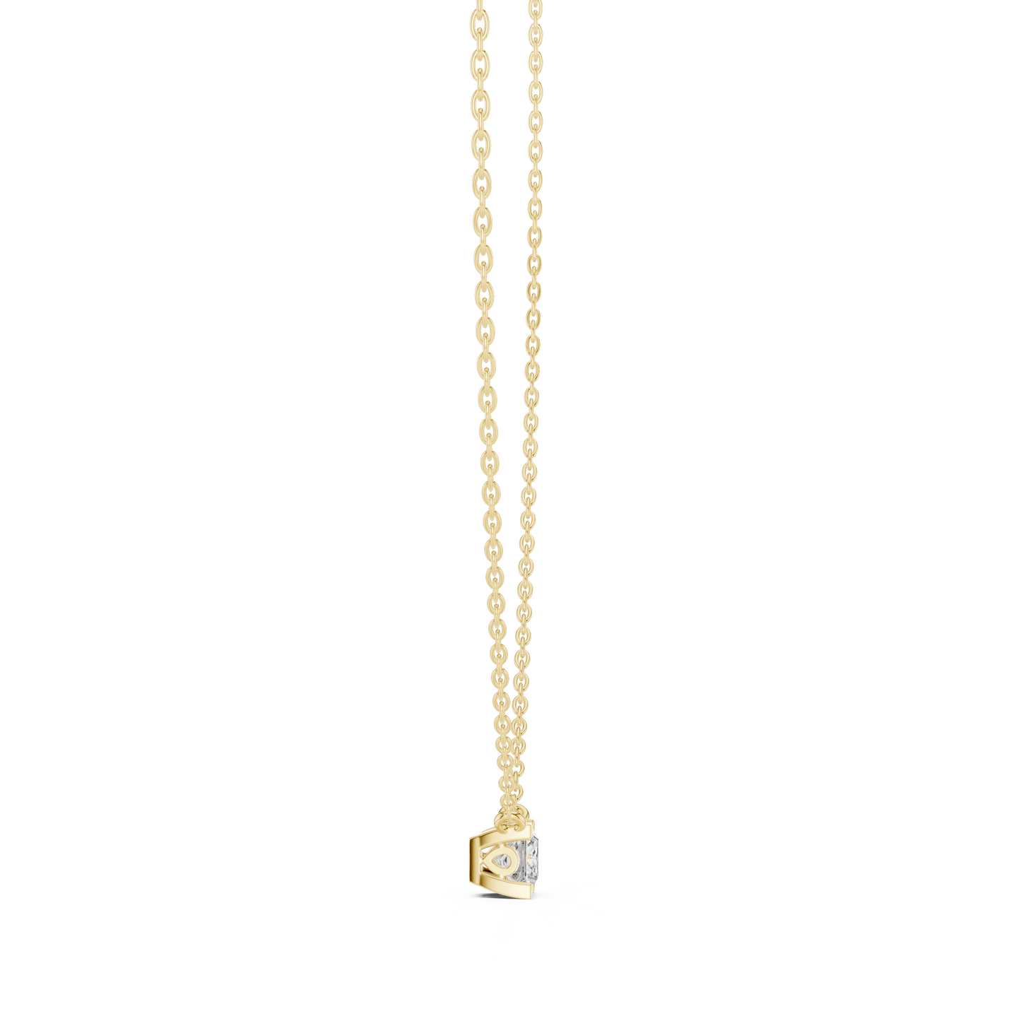 Princess Cut Solitaire Pendant Minimal Elegant Design In Gold Dainty Jewelry For Her