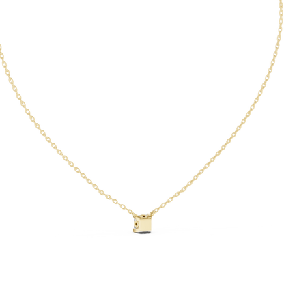 Princess Cut Solitaire Pendant Minimal Elegant Design In Gold Dainty Jewelry For Her