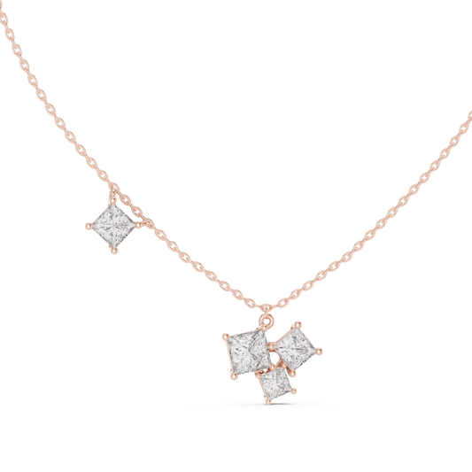 Princess Cut Four Stone Lab Grown Diamond Shinning Pendant For Her Anniversary - HIGHCARAT DIAMONDS