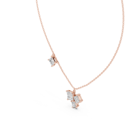 Princess Cut Four Stone Lab Grown Diamond Shinning Pendant For Her Anniversary - HIGHCARAT DIAMONDS