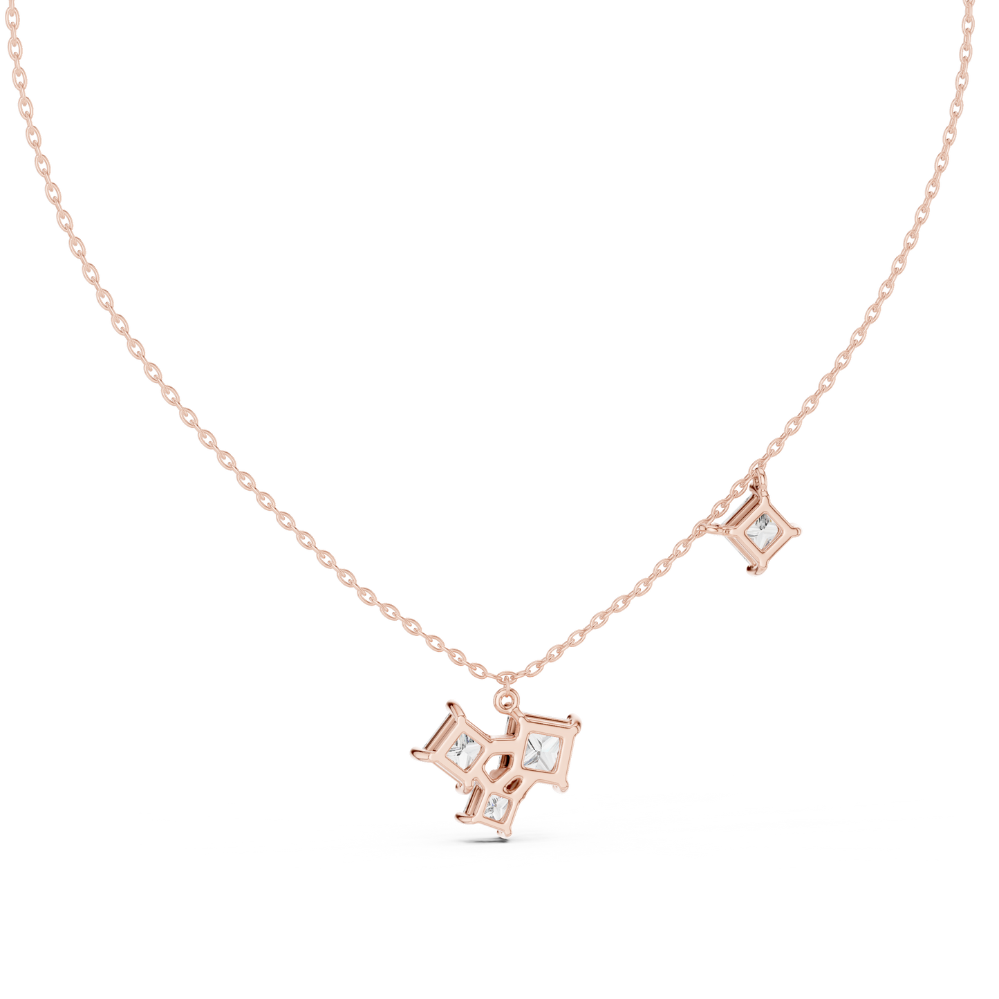 Princess Cut Four Stone Lab Grown Diamond Shinning Pendant For Her Anniversary - HIGHCARAT DIAMONDS