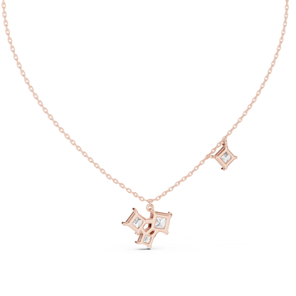 Princess Cut Four Stone Lab Grown Diamond Shinning Pendant For Her Anniversary - HIGHCARAT DIAMONDS