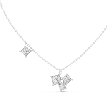 Princess Cut Four Stone Lab Grown Diamond Shinning Pendant For Her Anniversary - HIGHCARAT DIAMONDS