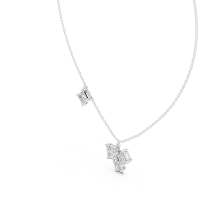Princess Cut Four Stone Lab Grown Diamond Shinning Pendant For Her Anniversary - HIGHCARAT DIAMONDS