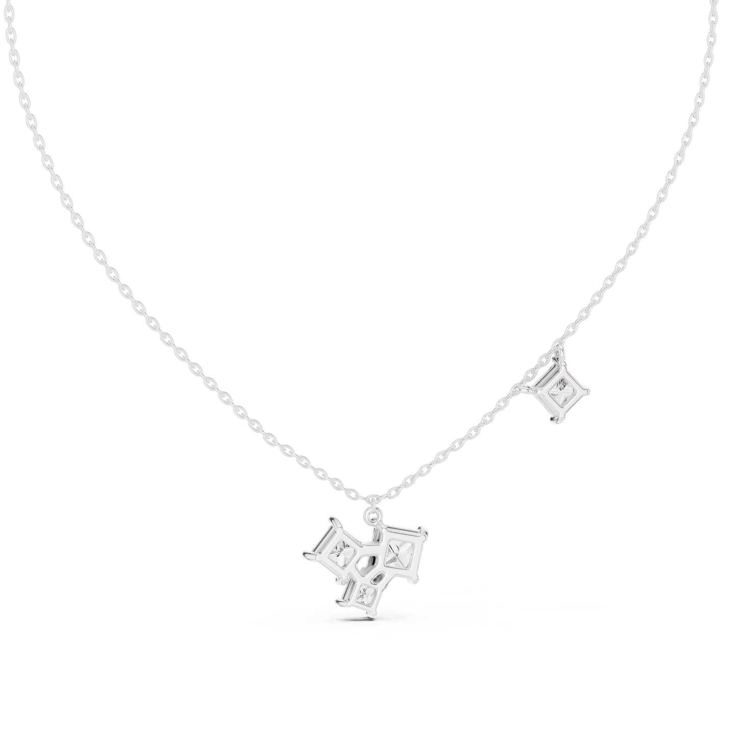 Princess Cut Four Stone Lab Grown Diamond Shinning Pendant For Her Anniversary - HIGHCARAT DIAMONDS