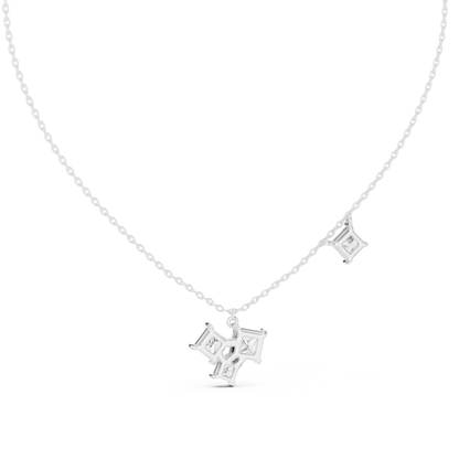 Princess Cut Four Stone Lab Grown Diamond Shinning Pendant For Her Anniversary - HIGHCARAT DIAMONDS