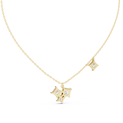 Princess Cut Four Stone Lab Grown Diamond Shinning Pendant For Her Anniversary - HIGHCARAT DIAMONDS