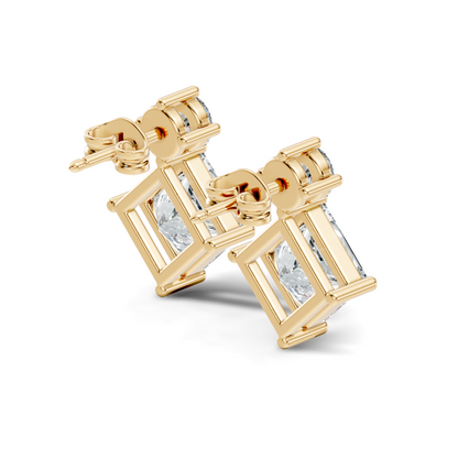 Classic Princess & Round Lab-Grown Diamond Stud Earrings Perfect Gift For Her - HIGHCARAT DIAMONDS