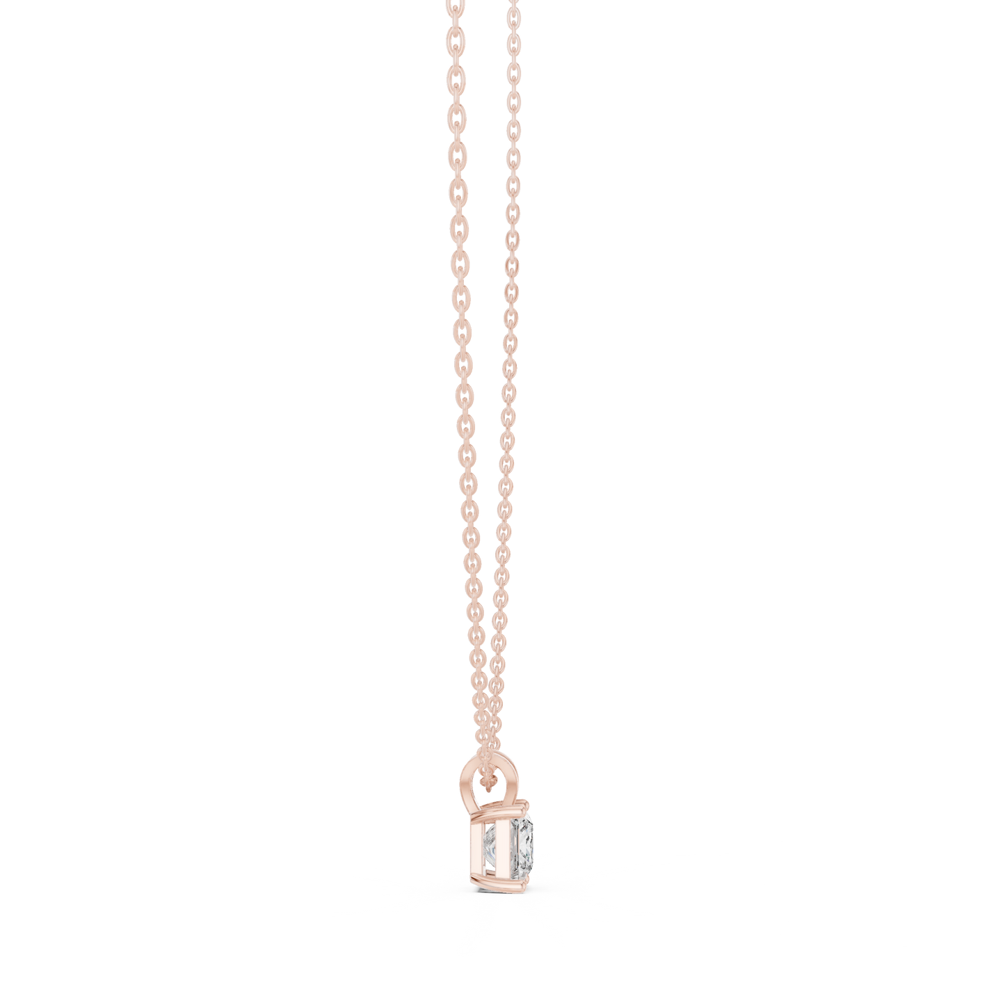 Princess Cut Lab Grown 1.04 CT In 18k Solid Gold Vintage Diamond Pendant For Her - HIGHCARAT DIAMONDS