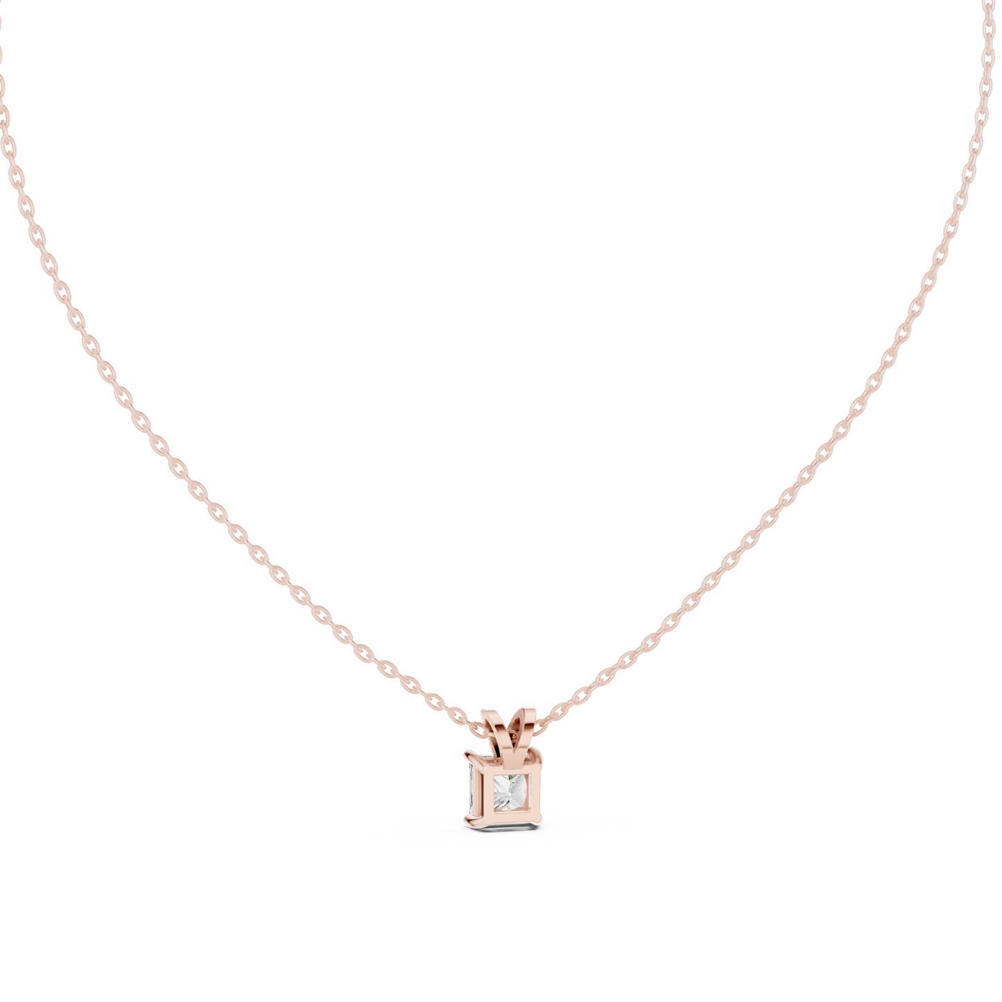 Princess Cut Lab Grown 1.04 CT In 18k Solid Gold Vintage Diamond Pendant For Her - HIGHCARAT DIAMONDS