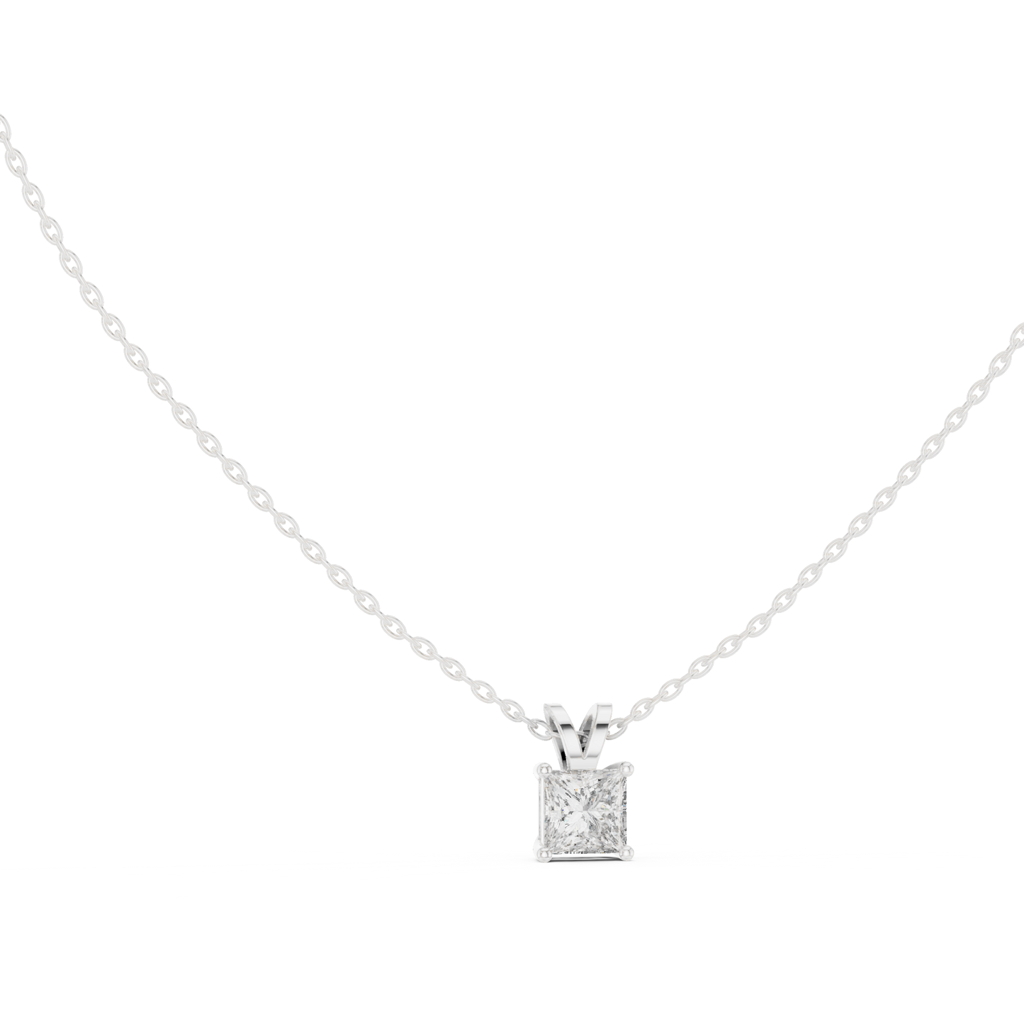 Princess Cut Lab Grown 1.04 CT In 18k Solid Gold Vintage Diamond Pendant For Her - HIGHCARAT DIAMONDS