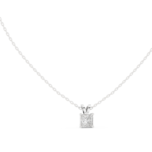 Princess Cut Lab Grown 1.04 CT In 18k Solid Gold Vintage Diamond Pendant For Her - HIGHCARAT DIAMONDS