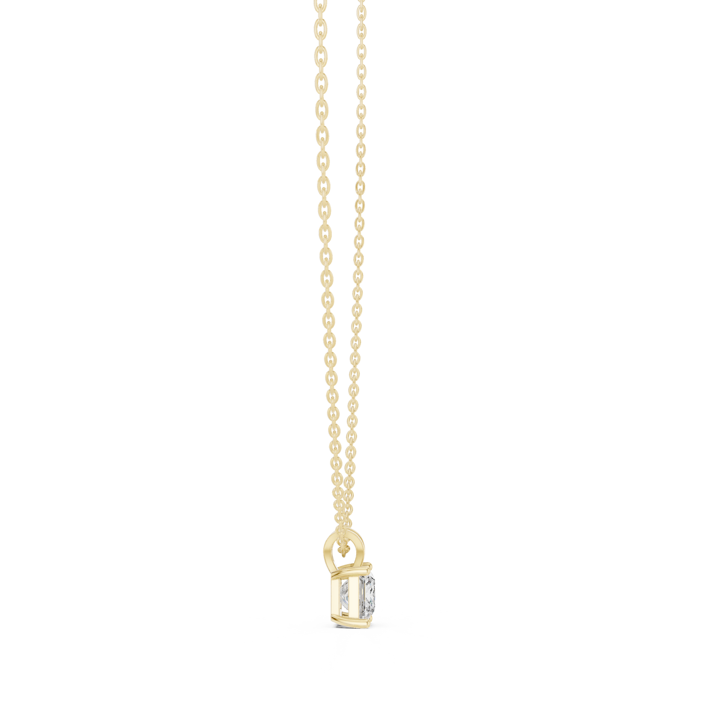 Princess Cut Lab Grown 1.04 CT In 18k Solid Gold Vintage Diamond Pendant For Her - HIGHCARAT DIAMONDS