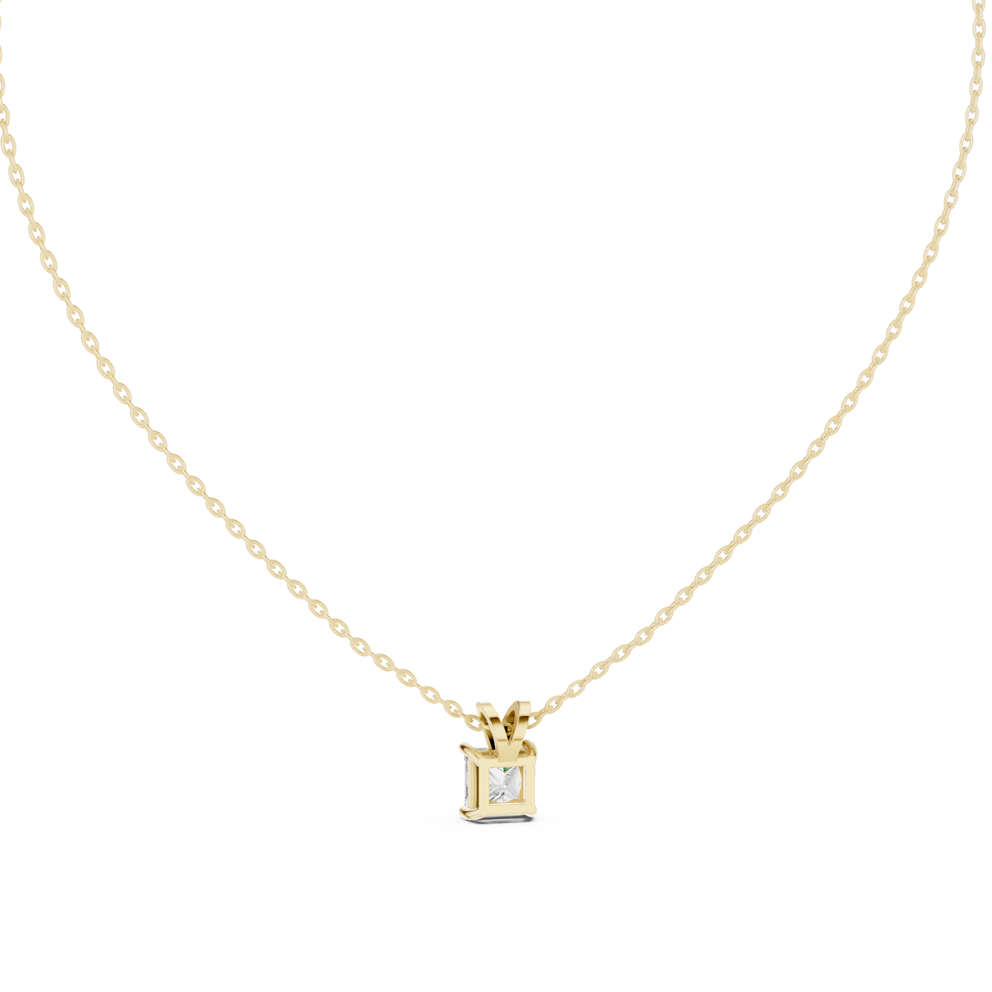 Princess Cut Lab Grown 1.04 CT In 18k Solid Gold Vintage Diamond Pendant For Her - HIGHCARAT DIAMONDS