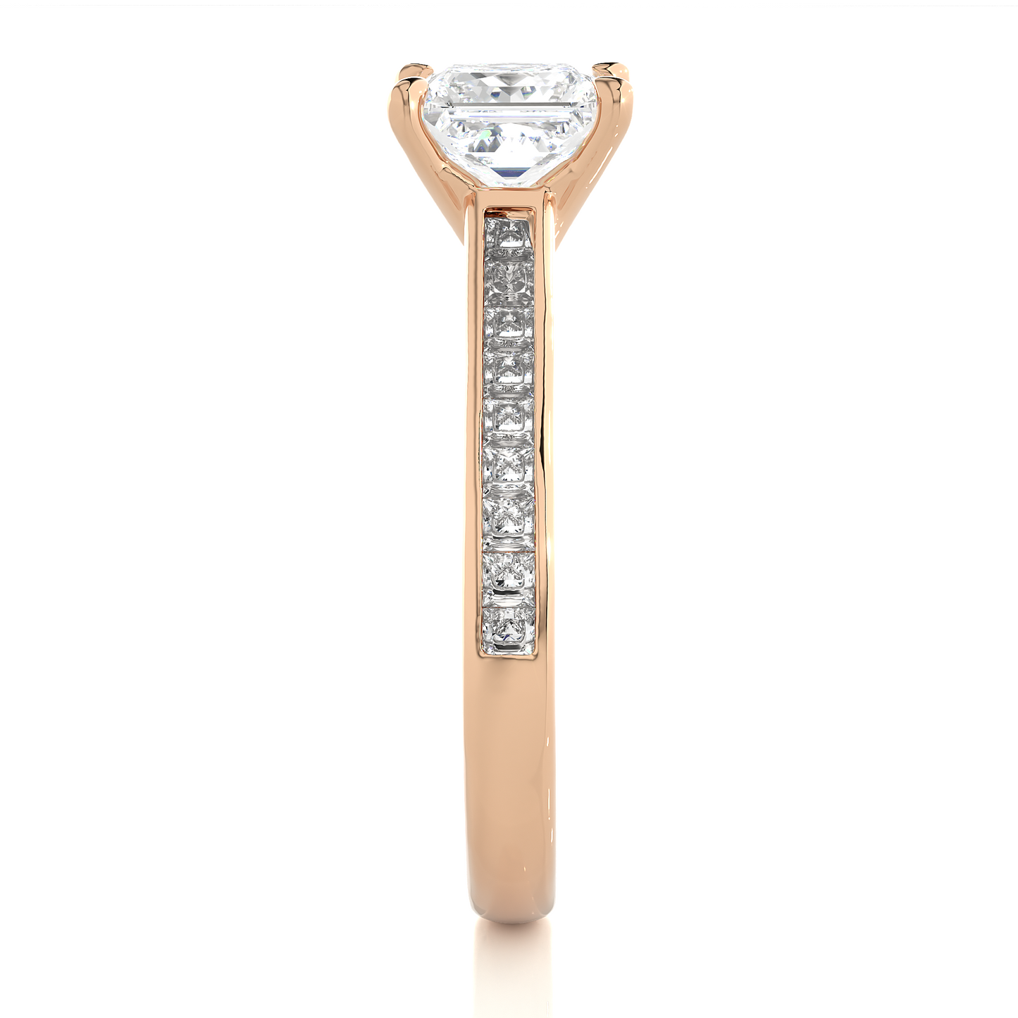 Princess Lab Grown Diamond Side Stone Engagement Ring, 1.95 Carat Accented Ring For Our Special Person