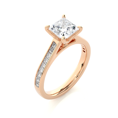 Princess Lab Grown Diamond Side Stone Engagement Ring, 1.95 Carat Accented Ring For Our Special Person