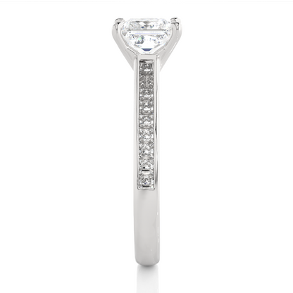 Princess Lab Grown Diamond Side Stone Engagement Ring, 1.95 Carat Accented Ring For Our Special Person