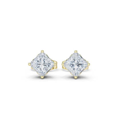 10kSolid White Gold Princess Cut Lab Grown Diamond Wedding Wear Classic Look Diamond Earring For Girl - HIGHCARAT DIAMONDS