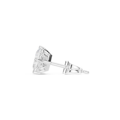 10kSolid White Gold Princess Cut Lab Grown Diamond Wedding Wear Classic Look Diamond Earring For Girl - HIGHCARAT DIAMONDS