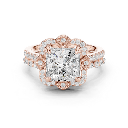 3.65Ct Princess, Marquise and Round Cut Diamond Unique Vintage Classic Dainty Bridesmaid Ring For Her - HIGHCARAT DIAMONDS