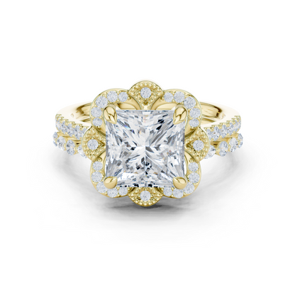 3.65Ct Princess, Marquise and Round Cut Diamond Unique Vintage Classic Dainty Bridesmaid Ring For Her - HIGHCARAT DIAMONDS