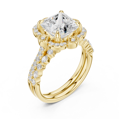 3.65Ct Princess, Marquise and Round Cut Diamond Unique Vintage Classic Dainty Bridesmaid Ring For Her - HIGHCARAT DIAMONDS