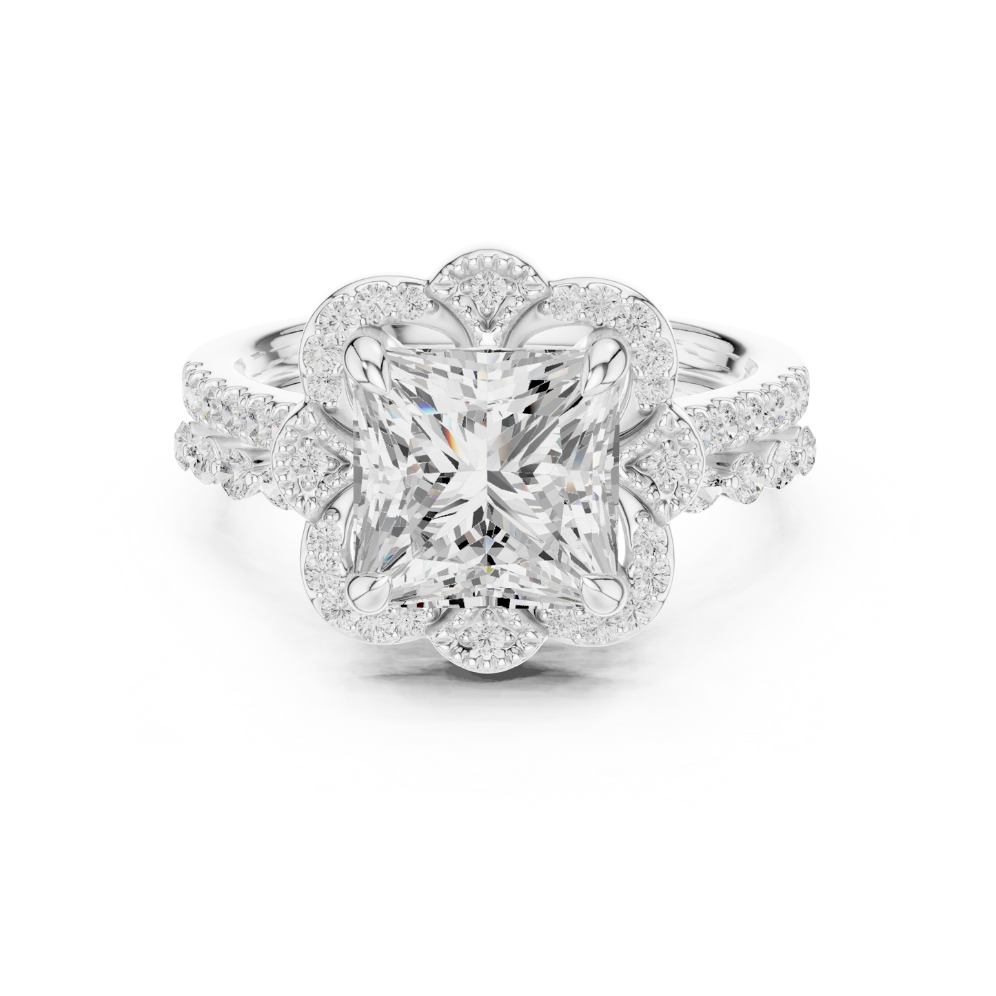 3.65Ct Princess, Marquise and Round Cut Diamond Unique Vintage Classic Dainty Bridesmaid Ring For Her - HIGHCARAT DIAMONDS
