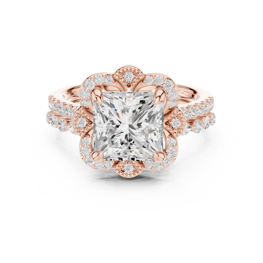 3.65Ct Princess, Marquise and Round Cut Diamond Unique Vintage Classic Dainty Bridesmaid Ring For Her - HIGHCARAT DIAMONDS