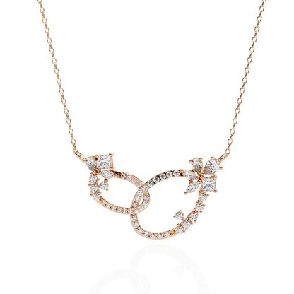 Princess, Marquise, Pear & Round Shapes Lab Grown  Diamond Art Deco  Stunning Classic Wedding Necklace For Women's - HIGHCARAT DIAMONDS