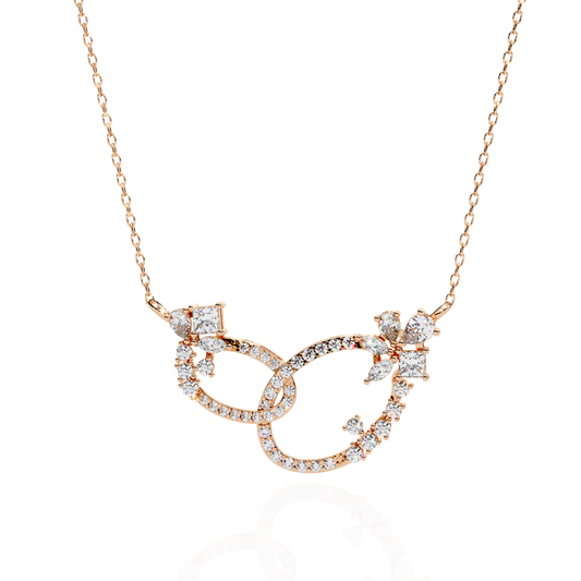 Princess, Marquise, Pear & Round Shapes Lab Grown  Diamond Art Deco  Stunning Classic Wedding Necklace For Women's - HIGHCARAT DIAMONDS