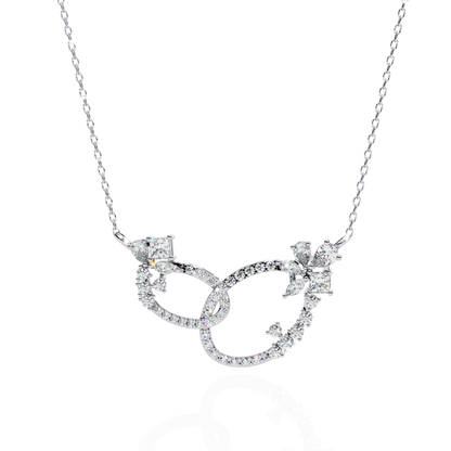 Princess, Marquise, Pear & Round Shapes Lab Grown  Diamond Art Deco  Stunning Classic Wedding Necklace For Women's - HIGHCARAT DIAMONDS