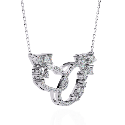 Princess, Marquise, Pear & Round Shapes Lab Grown  Diamond Art Deco  Stunning Classic Wedding Necklace For Women's - HIGHCARAT DIAMONDS