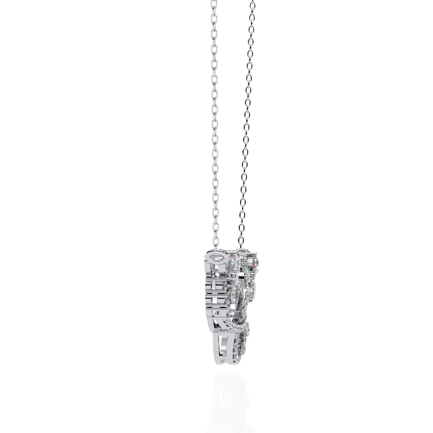 Princess, Marquise, Pear & Round Shapes Lab Grown  Diamond Art Deco  Stunning Classic Wedding Necklace For Women's - HIGHCARAT DIAMONDS