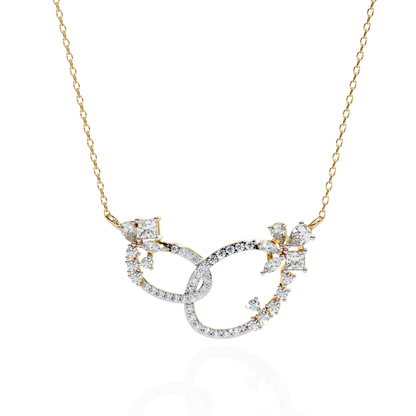 Princess, Marquise, Pear & Round Shapes Lab Grown  Diamond Art Deco  Stunning Classic Wedding Necklace For Women's - HIGHCARAT DIAMONDS