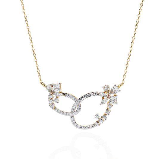 Princess, Marquise, Pear & Round Shapes Lab Grown  Diamond Art Deco  Stunning Classic Wedding Necklace For Women's - HIGHCARAT DIAMONDS