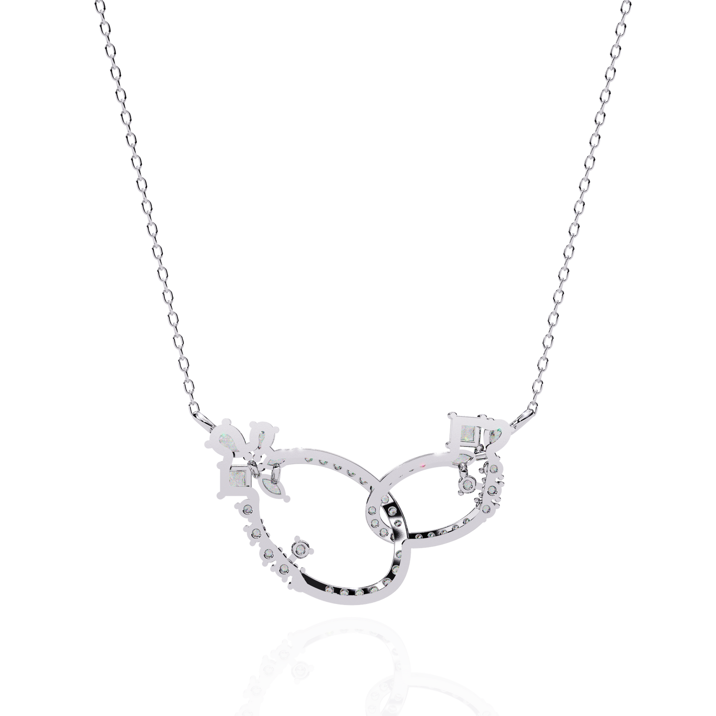 Princess, Marquise, Pear & Round Shapes Lab Grown  Diamond Art Deco  Stunning Classic Wedding Necklace For Women's - HIGHCARAT DIAMONDS