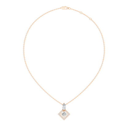 Stunning 1 CT  Princess Cut Lab Grown Diamond Pendant 18K Solid Gold Jewelry Gift for Her - HIGHCARAT DIAMONDS